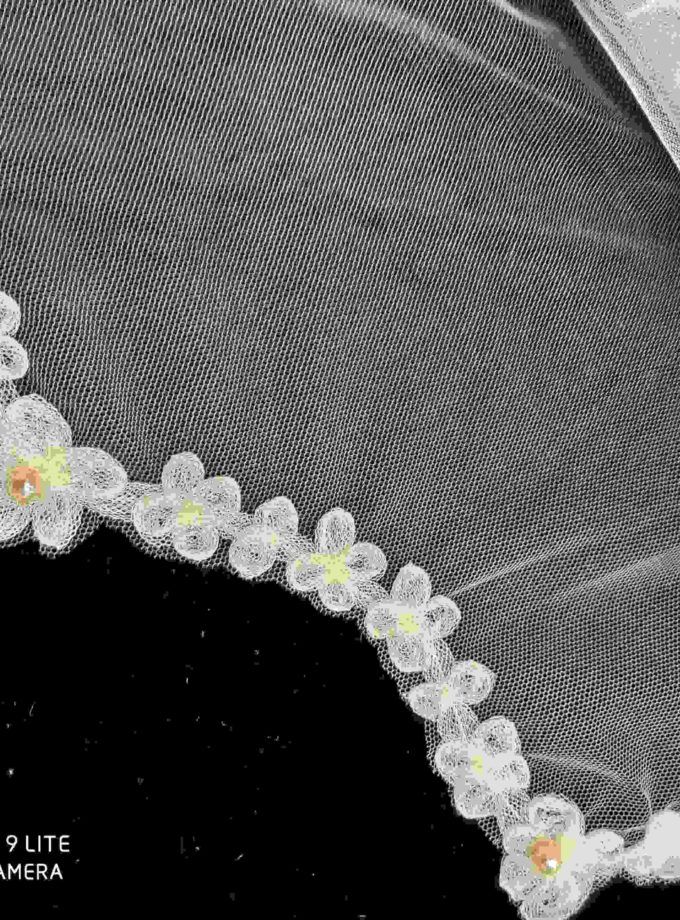 Velo ilusión flores marfil
