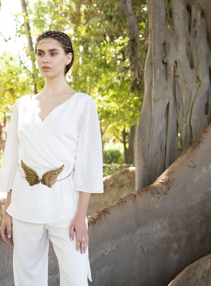 traje de novia con pantalón