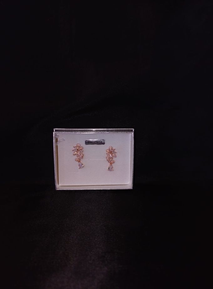 Pendientes zirconita dorados